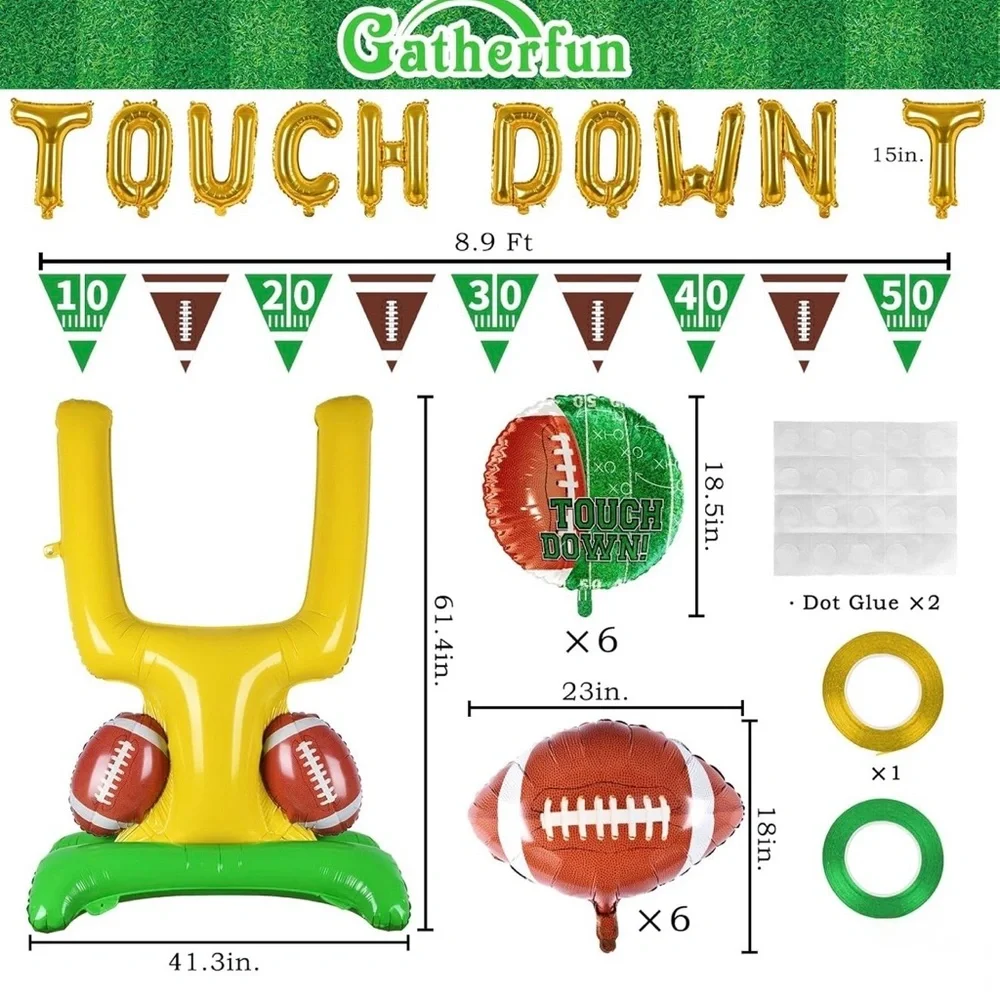 Football Party Touchdown Balloon Set28 Piece Set NEW